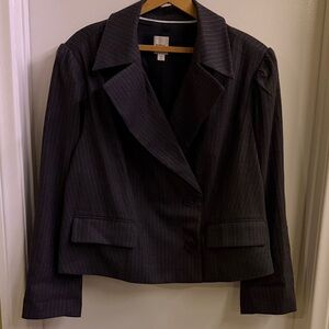 Anthropologie Charcoal Pinstripe Blazer